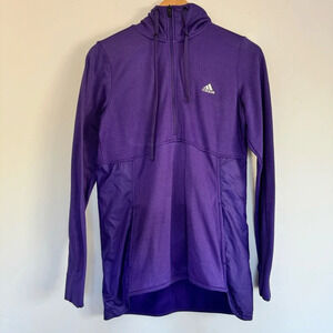 Adidas Climawarm Transition half zip pullover hoodie in purple size: M